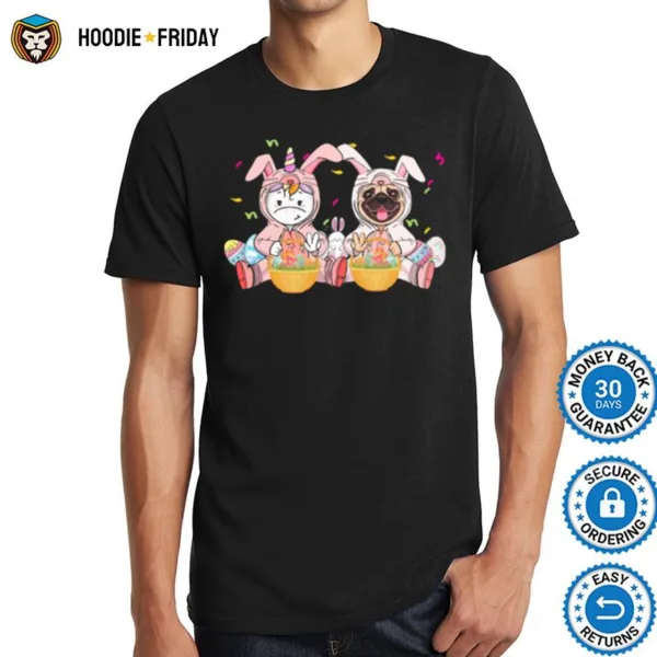 Happy Easter Day Bunny Pug Unicorn Shirts