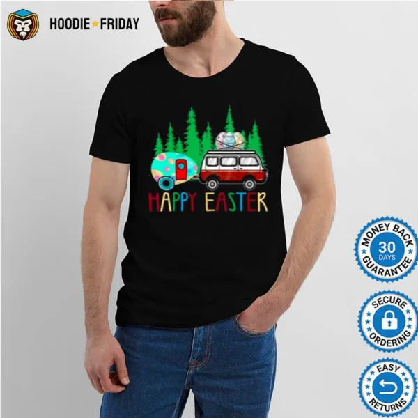 Happy Easter Day Camping Bunny Eggs Shirts