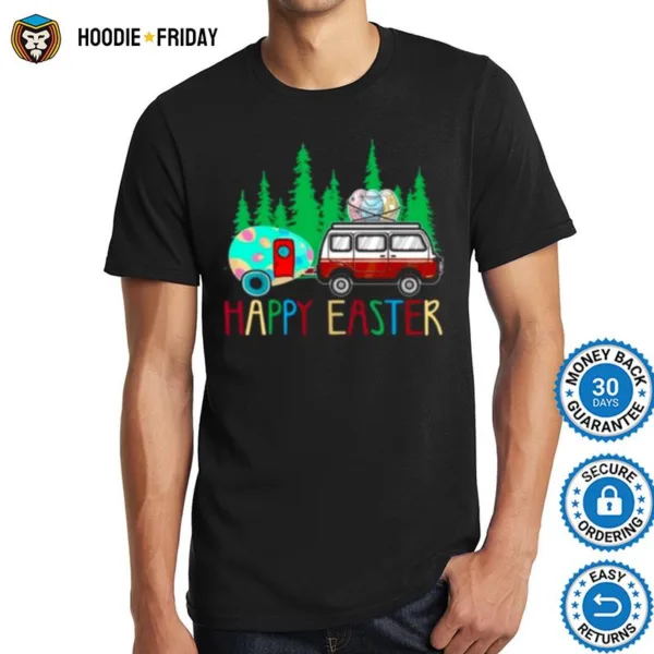 Happy Easter Day Camping Bunny Eggs Shirts