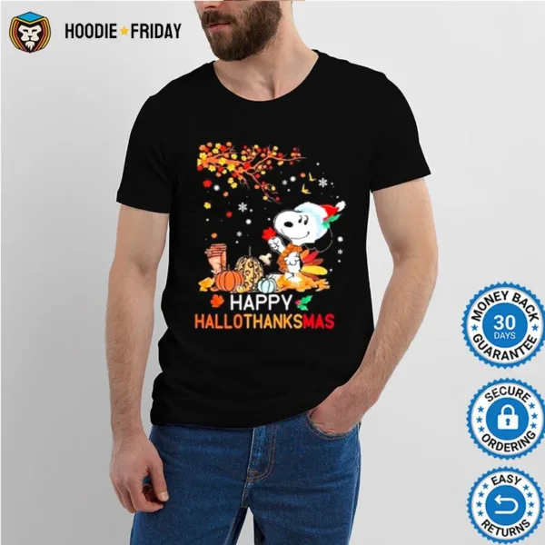 Happy Hallothanksmas Snoopy Dog Halloween Pumpkins Shirts