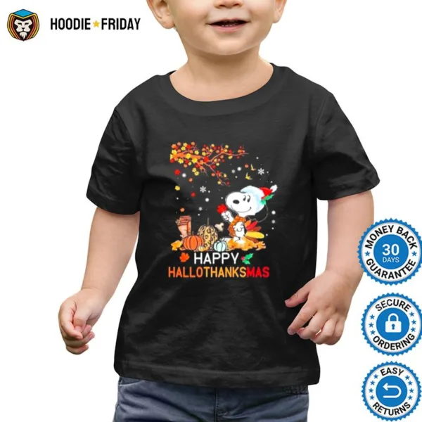 Happy Hallothanksmas Snoopy Dog Halloween Pumpkins Shirts