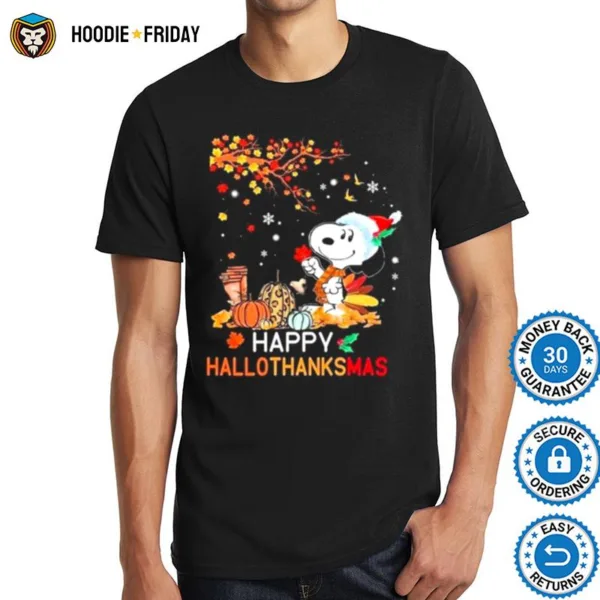 Happy Hallothanksmas Snoopy Dog Halloween Pumpkins Shirts