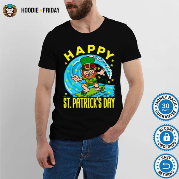 Hawaiian Surfing Leprechaun St Patrick? Day Shirts