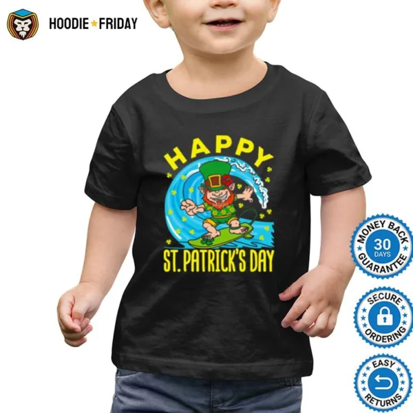 Hawaiian Surfing Leprechaun St Patrick? Day Shirts