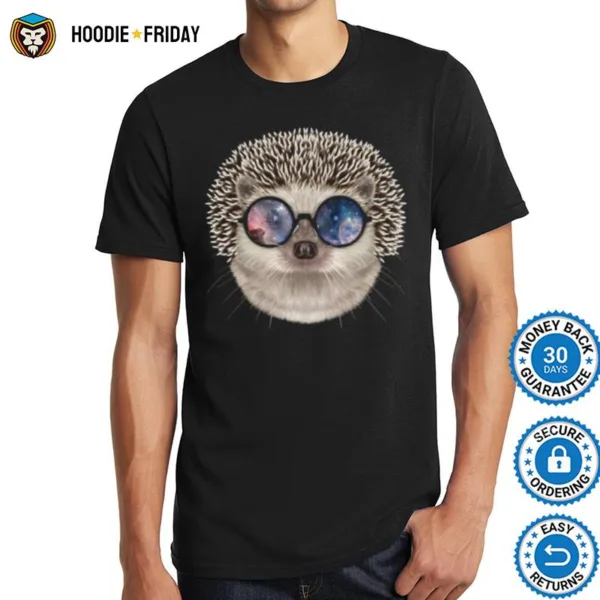 Hedgehog Wearing Space Galaxy Cosmos Sunglass Shirts